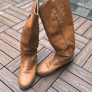 Tall leather cow girl boots